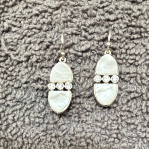 Silpada Jewelry - Silpada “Palindrome Earrings” .925 Sterling Silver, Mother of Pearl, CZ W3066